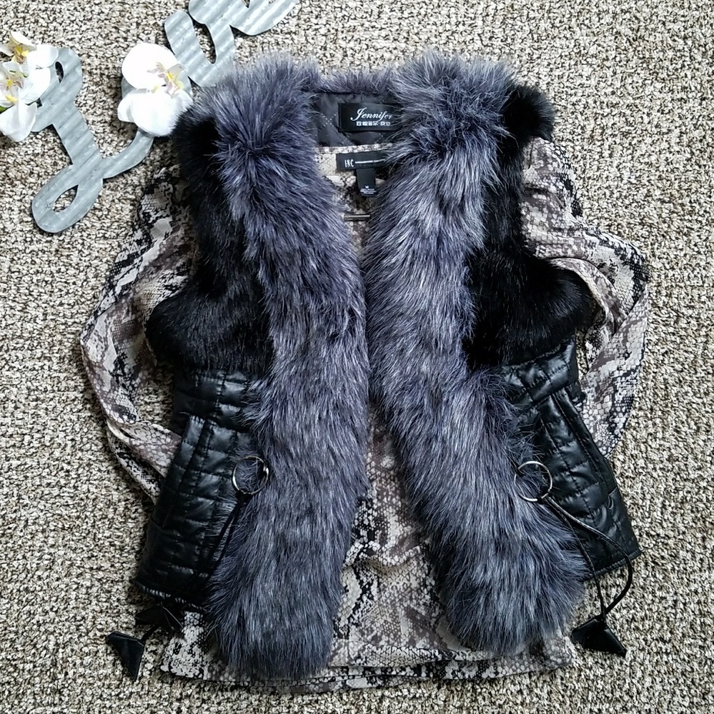Black Faux Fur Vest